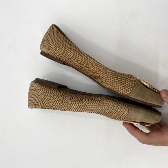 Tory Burch Tan Round Toe Ballet Flats - Picture 3 of 7